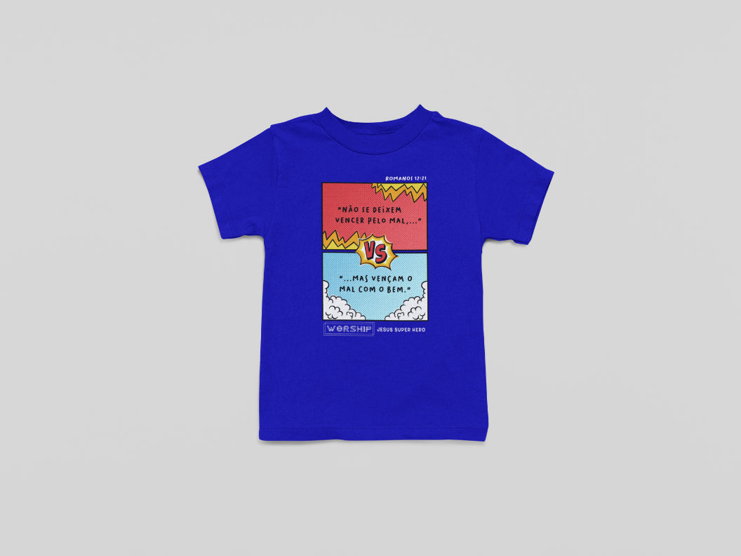 Camiseta Infantil Jesus Super Hero 1 (2 a 14 anos)